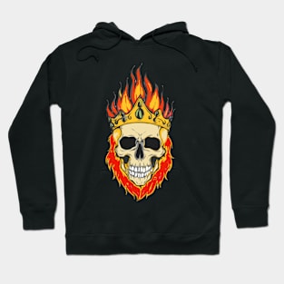 Flaming Crown on Skull Hoodie